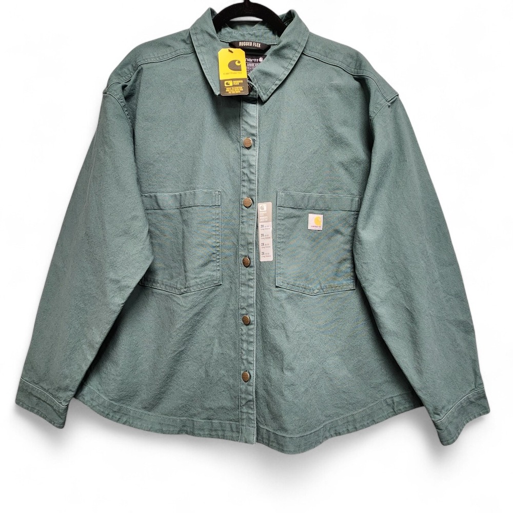 Carhartt Rugged Flex Heavyweight Duck Shirt Jacket‎ Women 2X Oversizes NEW READ